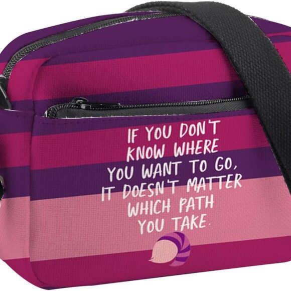 Alice in Wonderland Crossbody Bag with Quote - A Meaningful Gift for Fans - Picture 1 of 7